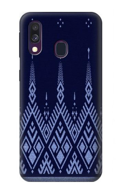 S3950 Textile Thai Blue Pattern Hülle Schutzhülle Taschen für Samsung Galaxy A40