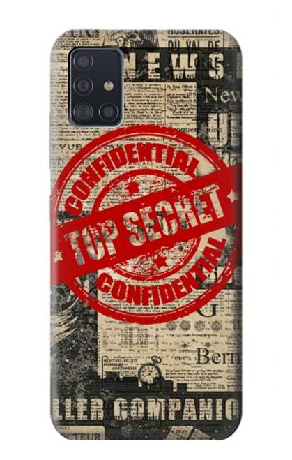 S3937 Text Top Secret Art Vintage Hülle Schutzhülle Taschen für Samsung Galaxy A51 5G