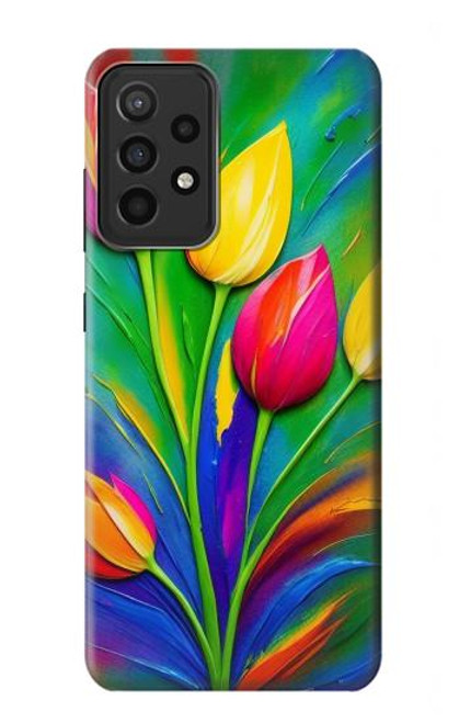 S3926 Colorful Tulip Oil Painting Hülle Schutzhülle Taschen für Samsung Galaxy A52s 5G