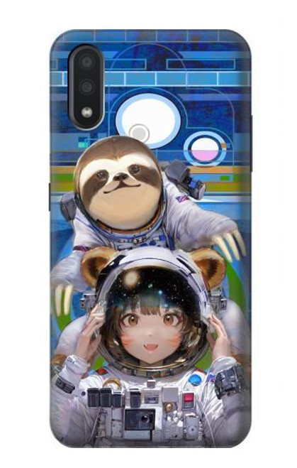 S3915 Raccoon Girl Baby Sloth Astronaut Suit Hülle Schutzhülle Taschen für Samsung Galaxy A01