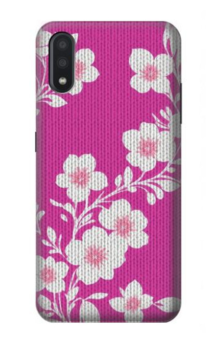 S3924 Cherry Blossom Pink Background Hülle Schutzhülle Taschen für Samsung Galaxy A01