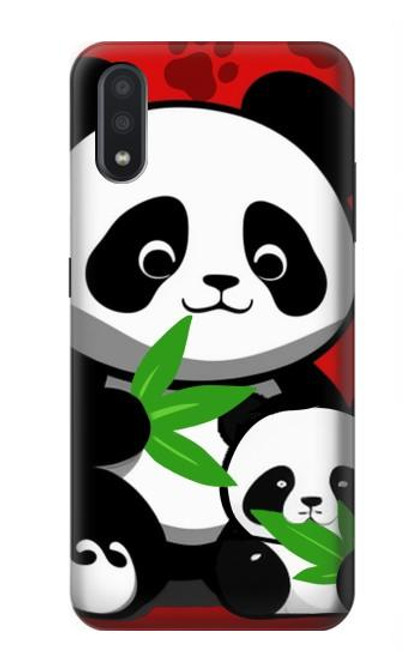 S3929 Cute Panda Eating Bamboo Hülle Schutzhülle Taschen für Samsung Galaxy A01