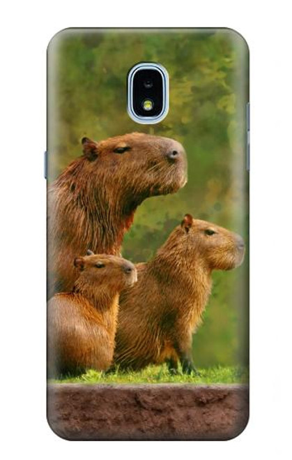 S3917 Capybara Family Giant Guinea Pig Hülle Schutzhülle Taschen für Samsung Galaxy J3 (2018), J3 Star, J3 V 3rd Gen, J3 Orbit, J3 Achieve, Express Prime 3, Amp Prime 3