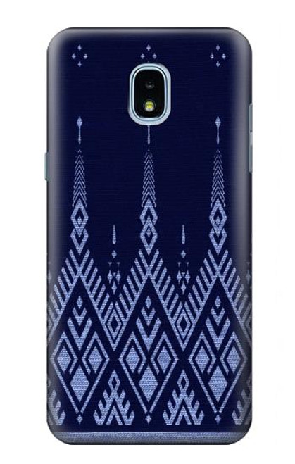 S3950 Textile Thai Blue Pattern Hülle Schutzhülle Taschen für Samsung Galaxy J3 (2018), J3 Star, J3 V 3rd Gen, J3 Orbit, J3 Achieve, Express Prime 3, Amp Prime 3