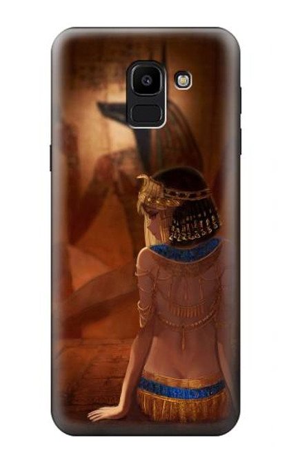 S3919 Egyptian Queen Cleopatra Anubis Hülle Schutzhülle Taschen für Samsung Galaxy J6 (2018)