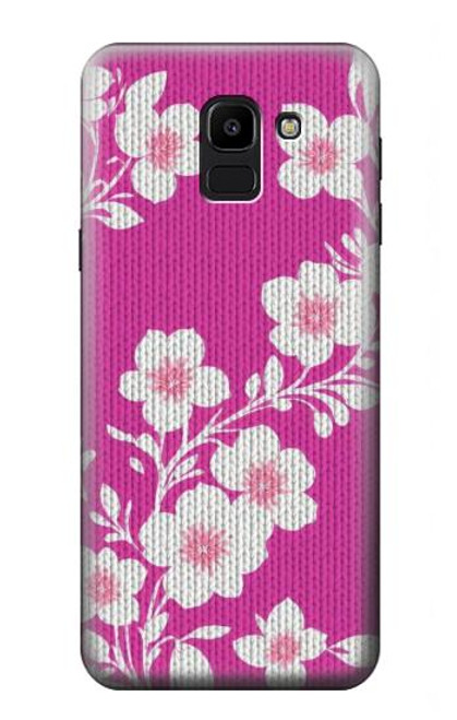 S3924 Cherry Blossom Pink Background Hülle Schutzhülle Taschen für Samsung Galaxy J6 (2018)