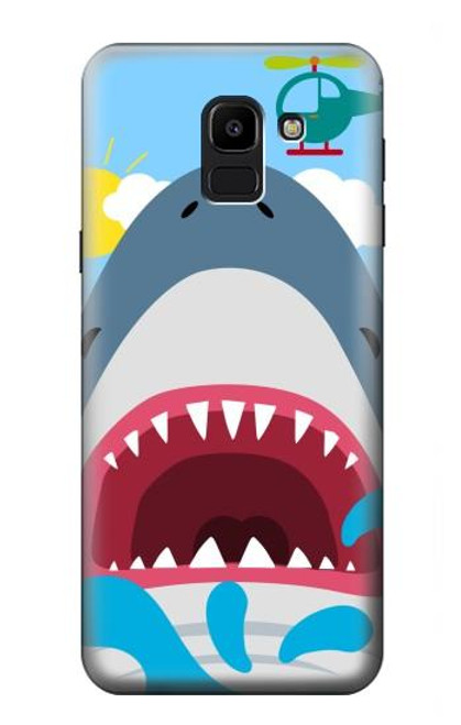 S3947 Shark Helicopter Cartoon Hülle Schutzhülle Taschen für Samsung Galaxy J6 (2018)