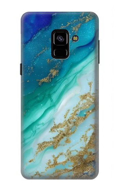 S3920 Abstract Ocean Blue Color Mixed Emerald Hülle Schutzhülle Taschen für Samsung Galaxy A8 (2018)
