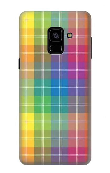 S3942 LGBTQ Rainbow Plaid Tartan Hülle Schutzhülle Taschen für Samsung Galaxy A8 (2018)