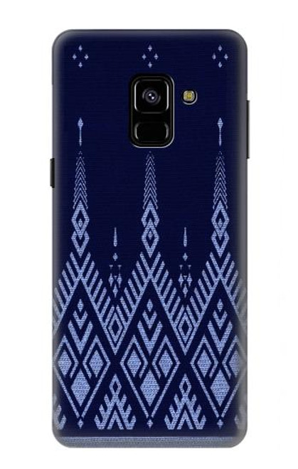 S3950 Textile Thai Blue Pattern Hülle Schutzhülle Taschen für Samsung Galaxy A8 (2018)