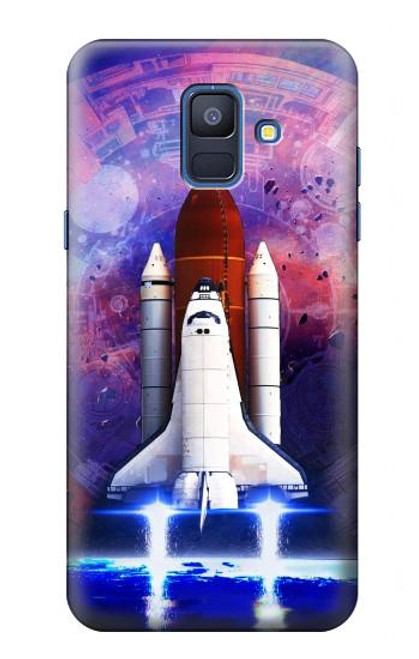 S3913 Colorful Nebula Space Shuttle Hülle Schutzhülle Taschen für Samsung Galaxy A6 (2018)