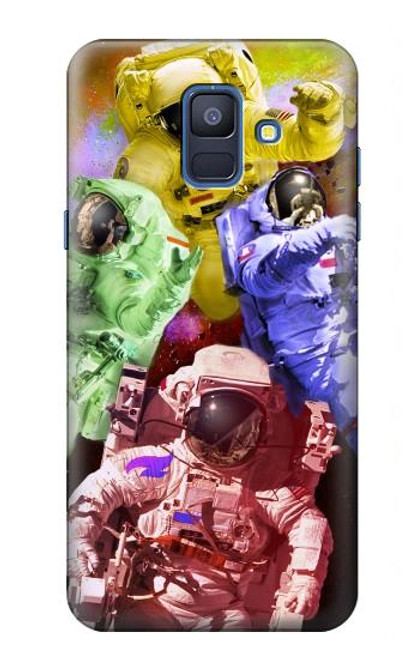 S3914 Colorful Nebula Astronaut Suit Galaxy Hülle Schutzhülle Taschen für Samsung Galaxy A6 (2018)