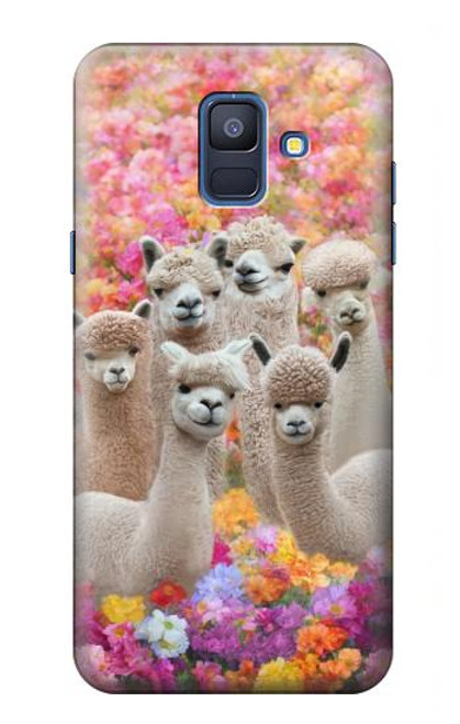 S3916 Alpaca Family Baby Alpaca Hülle Schutzhülle Taschen für Samsung Galaxy A6 (2018)