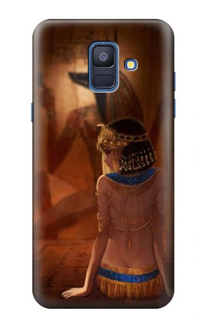 S3919 Egyptian Queen Cleopatra Anubis Hülle Schutzhülle Taschen für Samsung Galaxy A6 (2018)