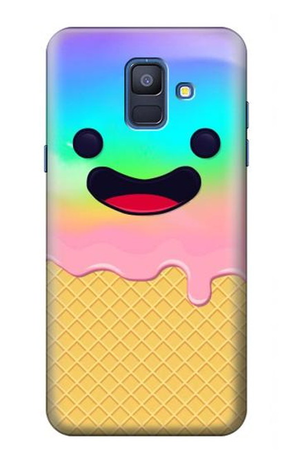 S3939 Ice Cream Cute Smile Hülle Schutzhülle Taschen für Samsung Galaxy A6 (2018)