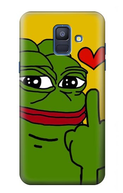 S3945 Pepe Love Middle Finger Hülle Schutzhülle Taschen für Samsung Galaxy A6 (2018)