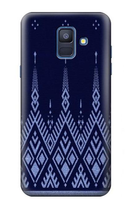 S3950 Textile Thai Blue Pattern Hülle Schutzhülle Taschen für Samsung Galaxy A6 (2018)