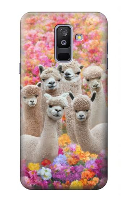 S3916 Alpaca Family Baby Alpaca Hülle Schutzhülle Taschen für Samsung Galaxy A6+ (2018), J8 Plus 2018, A6 Plus 2018