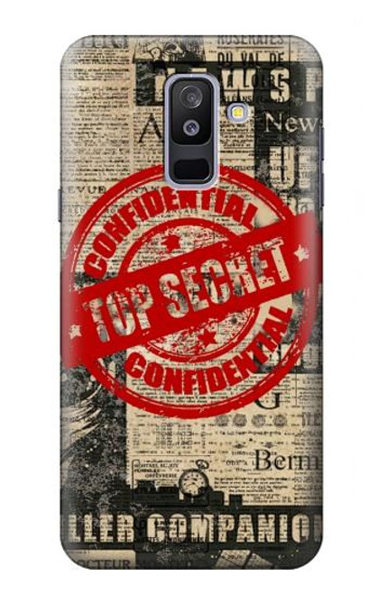 S3937 Text Top Secret Art Vintage Hülle Schutzhülle Taschen für Samsung Galaxy A6+ (2018), J8 Plus 2018, A6 Plus 2018