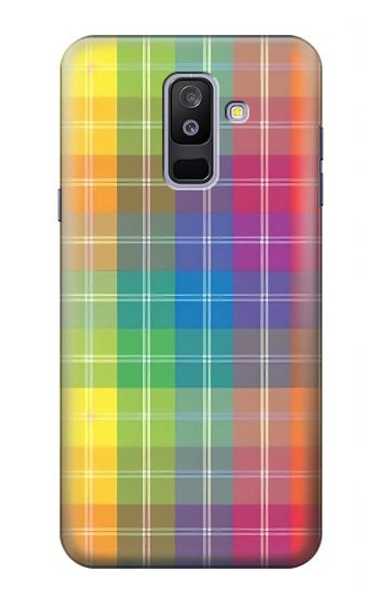 S3942 LGBTQ Rainbow Plaid Tartan Hülle Schutzhülle Taschen für Samsung Galaxy A6+ (2018), J8 Plus 2018, A6 Plus 2018