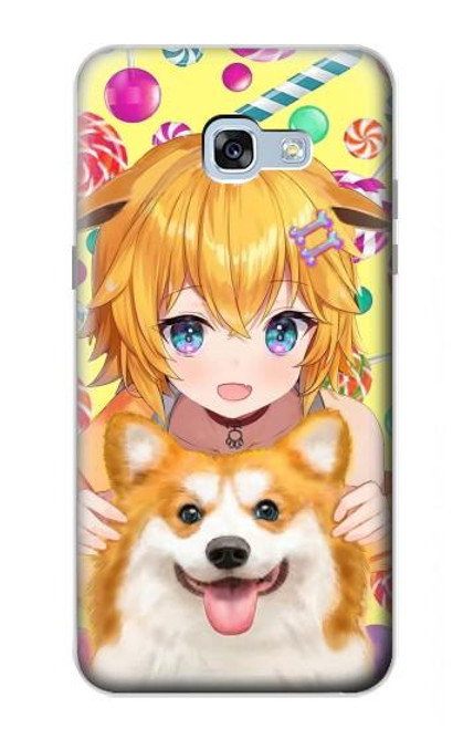 S3918 Baby Corgi Dog Corgi Girl Candy Hülle Schutzhülle Taschen für Samsung Galaxy A5 (2017)