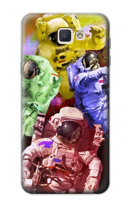 S3914 Colorful Nebula Astronaut Suit Galaxy Hülle Schutzhülle Taschen für Samsung Galaxy J7 Prime (SM-G610F)
