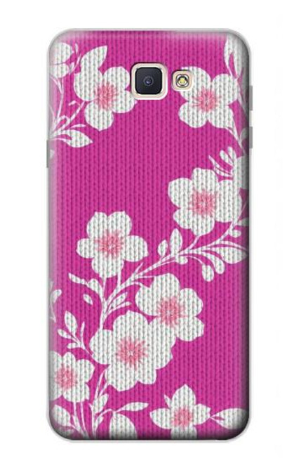 S3924 Cherry Blossom Pink Background Hülle Schutzhülle Taschen für Samsung Galaxy J7 Prime (SM-G610F)