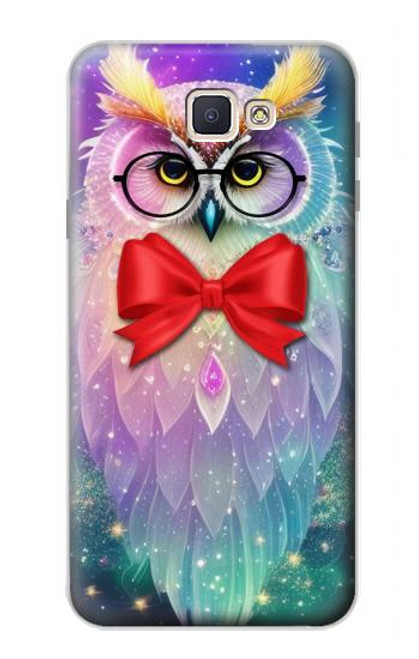 S3934 Fantasy Nerd Owl Hülle Schutzhülle Taschen für Samsung Galaxy J7 Prime (SM-G610F)
