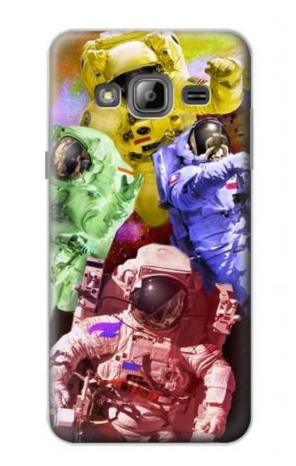 S3914 Colorful Nebula Astronaut Suit Galaxy Hülle Schutzhülle Taschen für Samsung Galaxy J3 (2016)