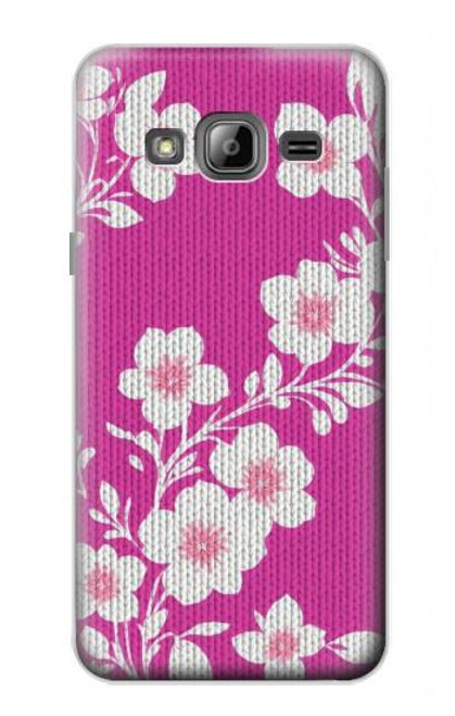 S3924 Cherry Blossom Pink Background Hülle Schutzhülle Taschen für Samsung Galaxy J3 (2016)