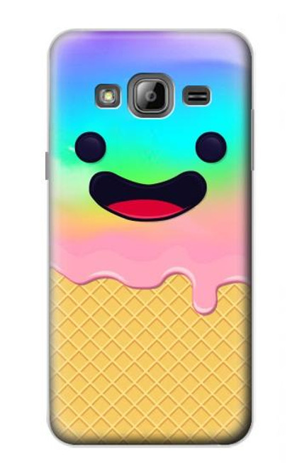 S3939 Ice Cream Cute Smile Hülle Schutzhülle Taschen für Samsung Galaxy J3 (2016)