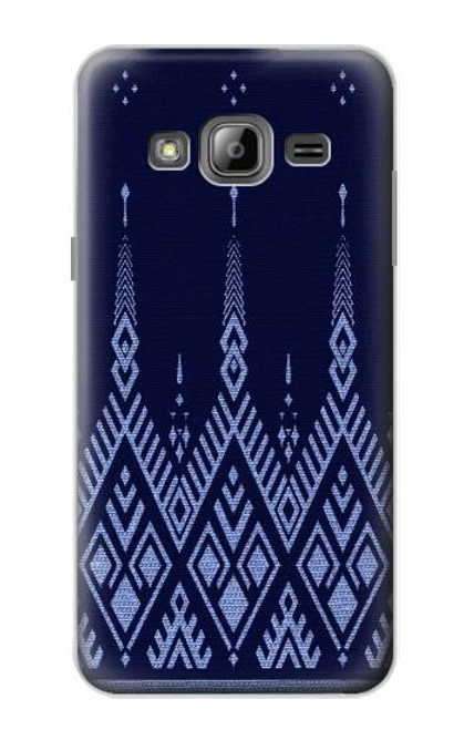 S3950 Textile Thai Blue Pattern Hülle Schutzhülle Taschen für Samsung Galaxy J3 (2016)