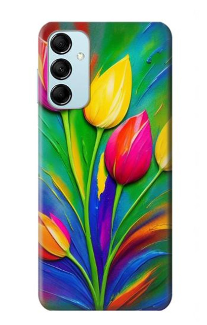 S3926 Colorful Tulip Oil Painting Hülle Schutzhülle Taschen für Samsung Galaxy M14