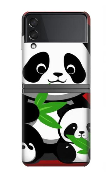 S3929 Cute Panda Eating Bamboo Hülle Schutzhülle Taschen für Samsung Galaxy Z Flip 4