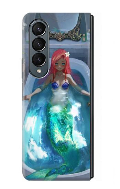S3912 Cute Little Mermaid Aqua Spa Hülle Schutzhülle Taschen für Samsung Galaxy Z Fold 4