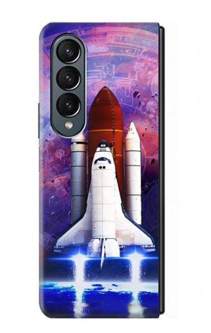 S3913 Colorful Nebula Space Shuttle Hülle Schutzhülle Taschen für Samsung Galaxy Z Fold 4