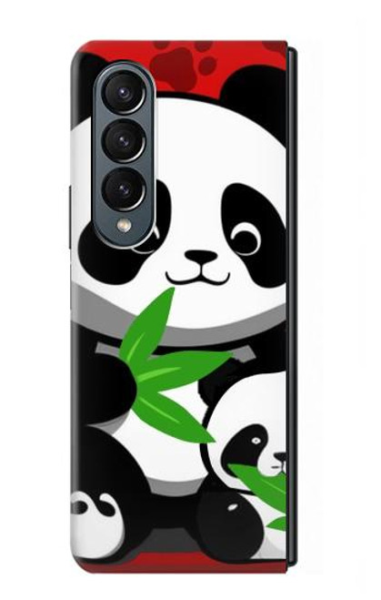 S3929 Cute Panda Eating Bamboo Hülle Schutzhülle Taschen für Samsung Galaxy Z Fold 4