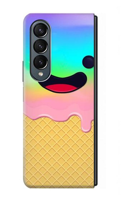S3939 Ice Cream Cute Smile Hülle Schutzhülle Taschen für Samsung Galaxy Z Fold 4