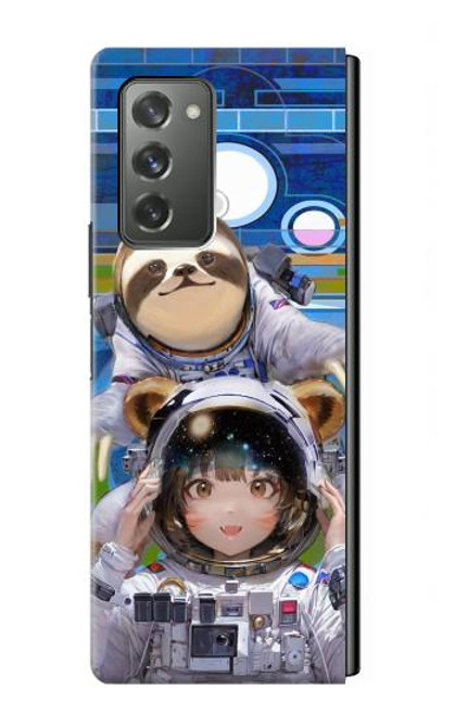 S3915 Raccoon Girl Baby Sloth Astronaut Suit Hülle Schutzhülle Taschen für Samsung Galaxy Z Fold2 5G