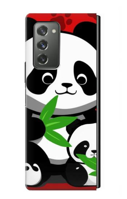 S3929 Cute Panda Eating Bamboo Hülle Schutzhülle Taschen für Samsung Galaxy Z Fold2 5G