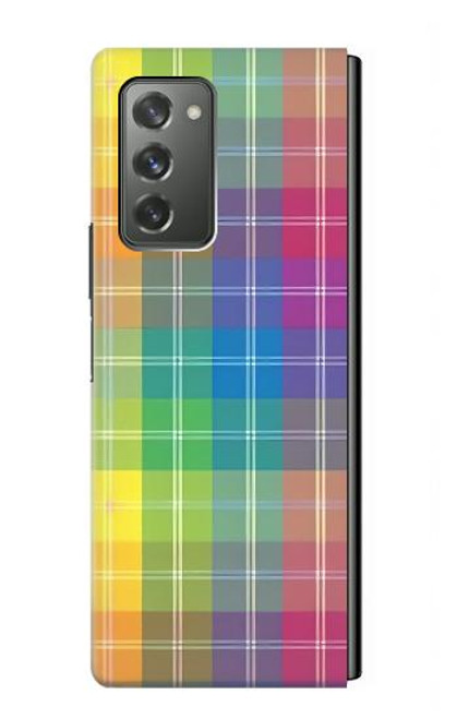S3942 LGBTQ Rainbow Plaid Tartan Hülle Schutzhülle Taschen für Samsung Galaxy Z Fold2 5G