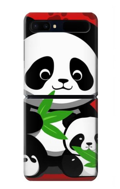 S3929 Cute Panda Eating Bamboo Hülle Schutzhülle Taschen für Samsung Galaxy Z Flip 5G