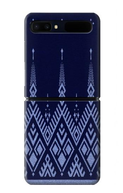 S3950 Textile Thai Blue Pattern Hülle Schutzhülle Taschen für Samsung Galaxy Z Flip 5G