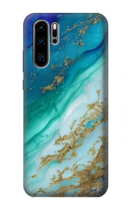 S3920 Abstract Ocean Blue Color Mixed Emerald Hülle Schutzhülle Taschen für Huawei P30 Pro