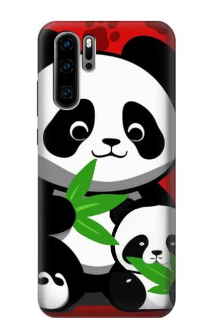 S3929 Cute Panda Eating Bamboo Hülle Schutzhülle Taschen für Huawei P30 Pro