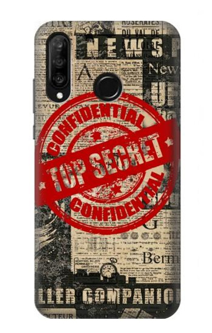 S3937 Text Top Secret Art Vintage Hülle Schutzhülle Taschen für Huawei P30 lite