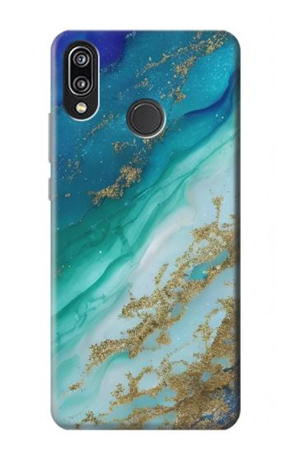 S3920 Abstract Ocean Blue Color Mixed Emerald Hülle Schutzhülle Taschen für Huawei P20 Lite