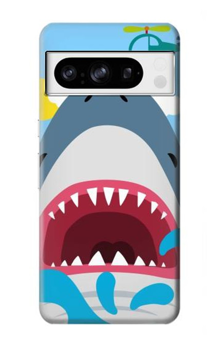 S3947 Shark Helicopter Cartoon Hülle Schutzhülle Taschen für Google Pixel 8 pro