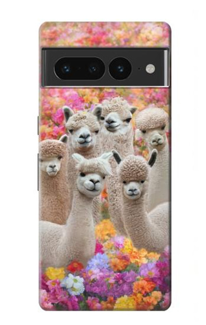 S3916 Alpaca Family Baby Alpaca Hülle Schutzhülle Taschen für Google Pixel 7 Pro