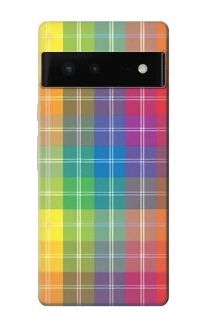 S3942 LGBTQ Rainbow Plaid Tartan Hülle Schutzhülle Taschen für Google Pixel 6